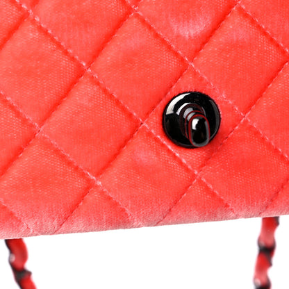 Chanel Velvet Quilted Mini Rectangular Flap Coral 14 of 26