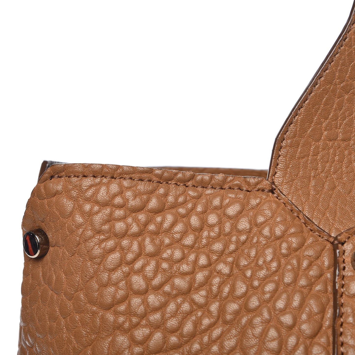 Grained Lambskin Studded Lockett Shopper Tote Tan