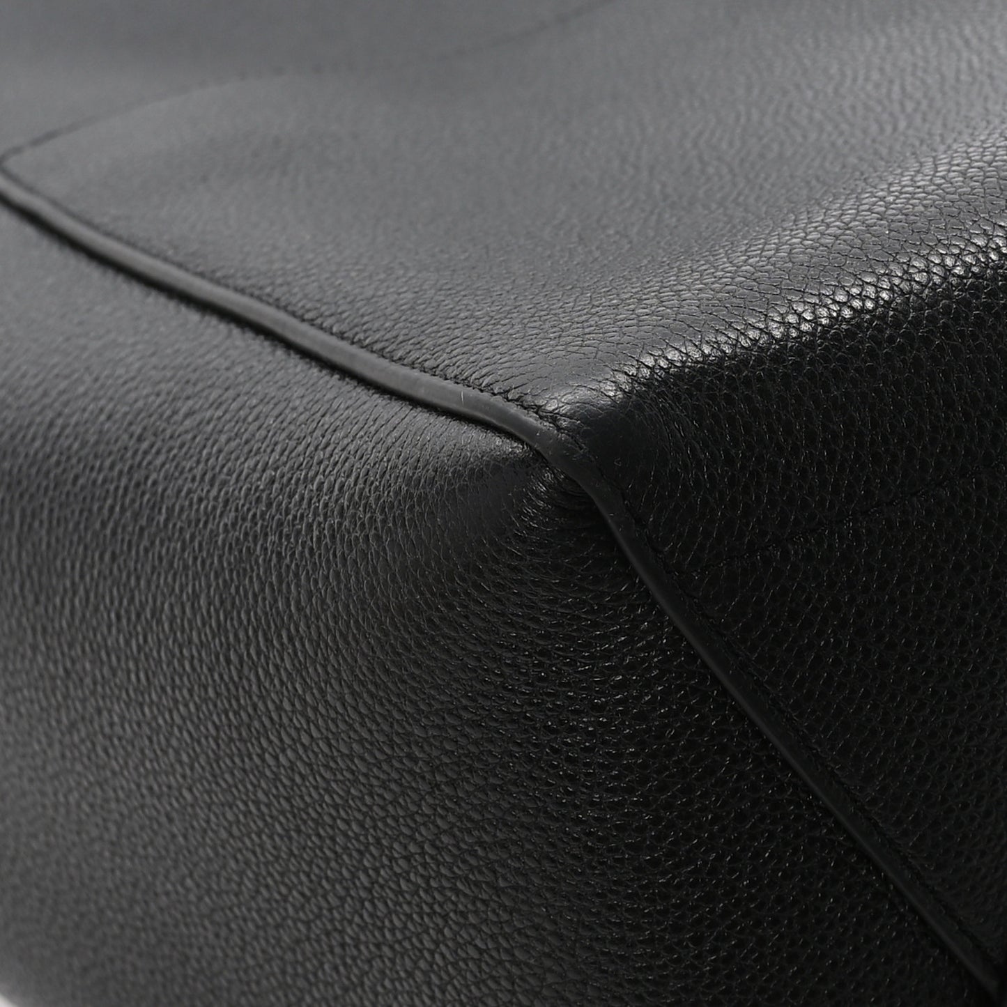 Soft Grained Calfskin Sangle Bucket Bag Black