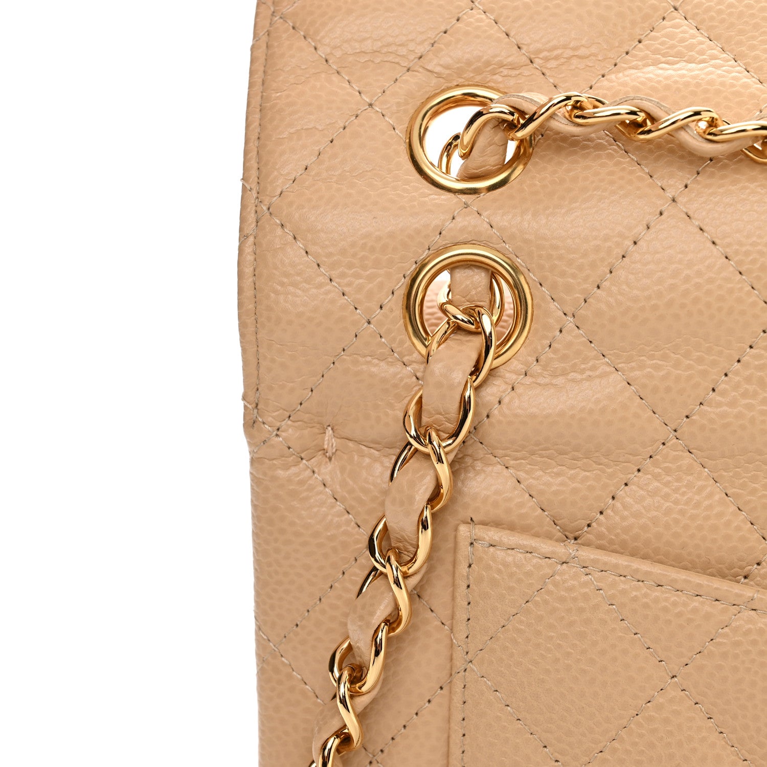 Chanel Caviar Quilted Small Double Flap Beige 14 of 16