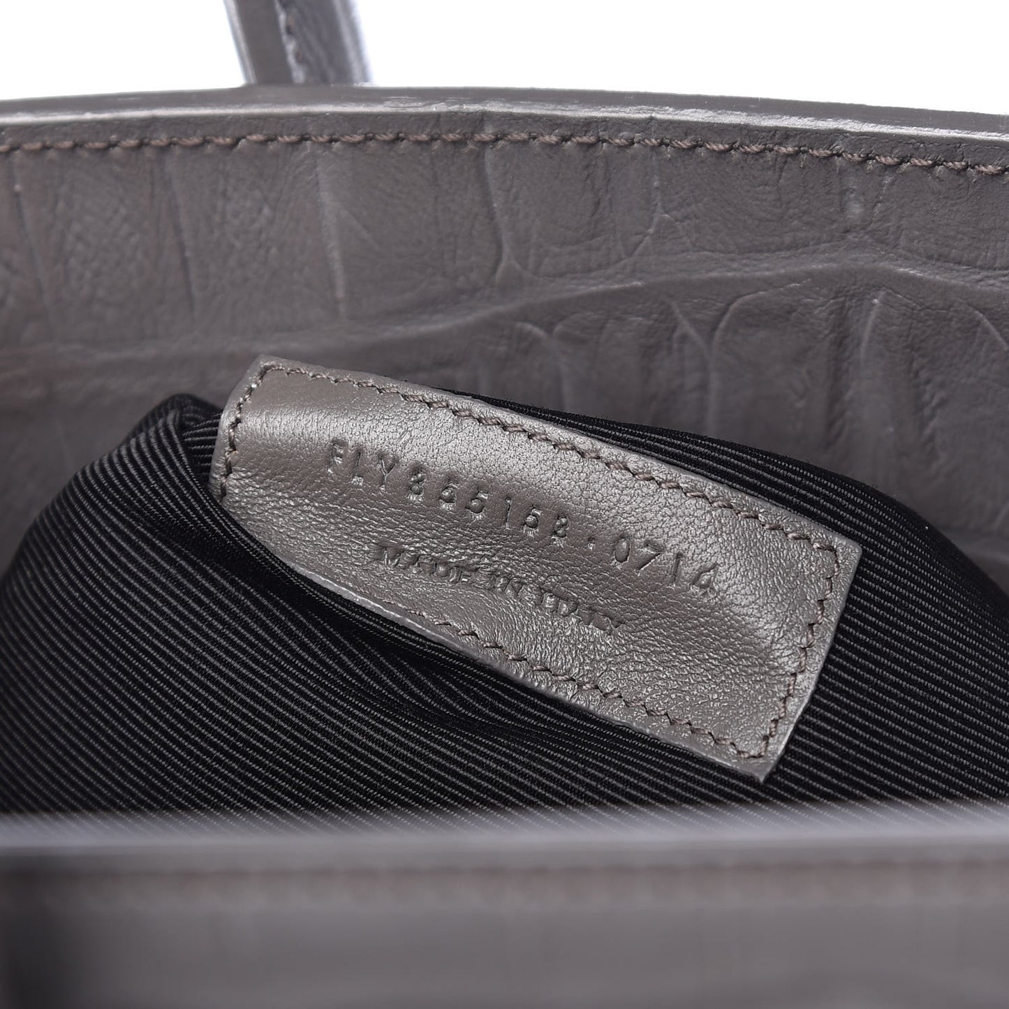 Calfskin Crocodile Embossed Small Sac De Jour Earth