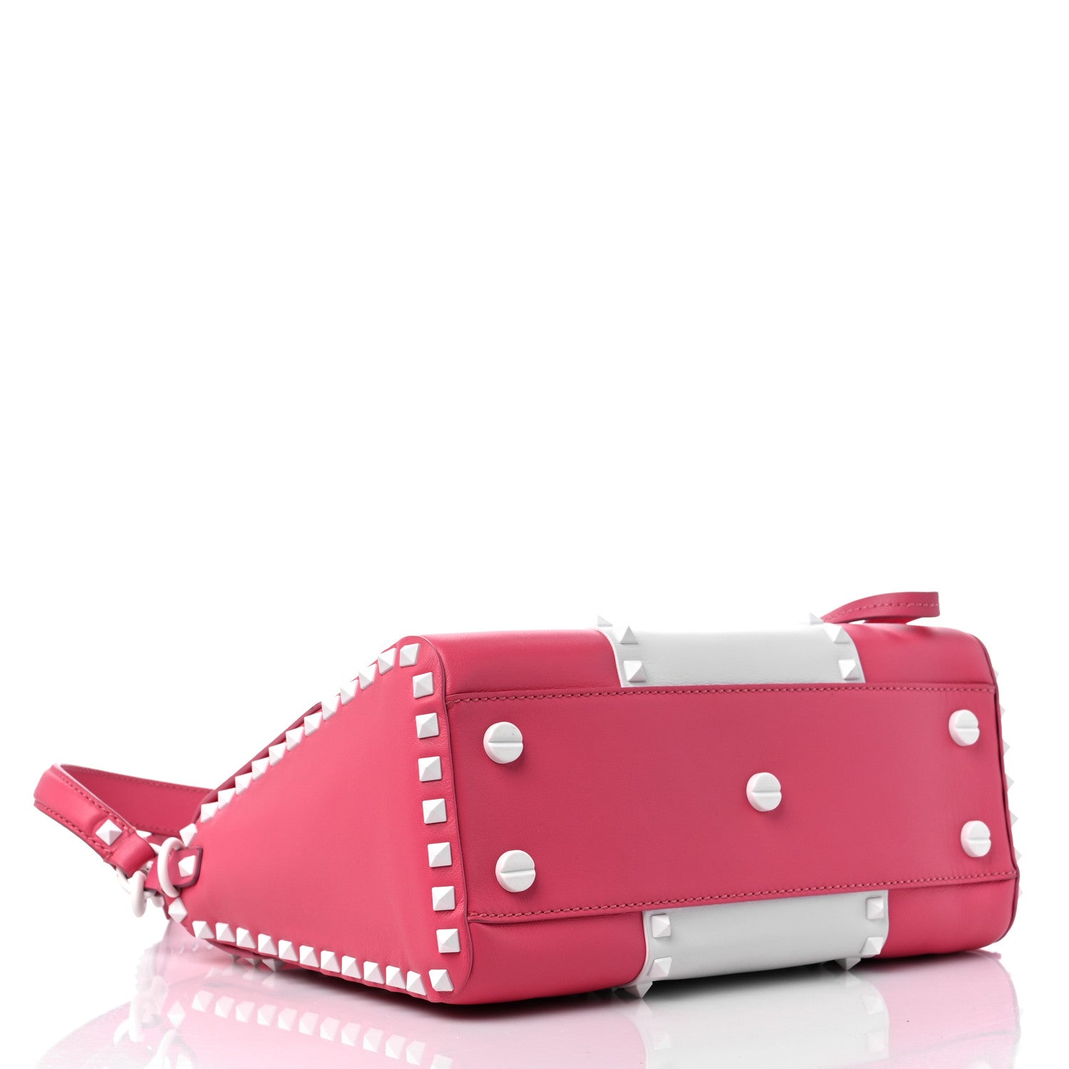 Valentino Garavani Vitello Colorblock Free Rockstud Top Handle Shoulder Bag Pink Optic White 4 of 16