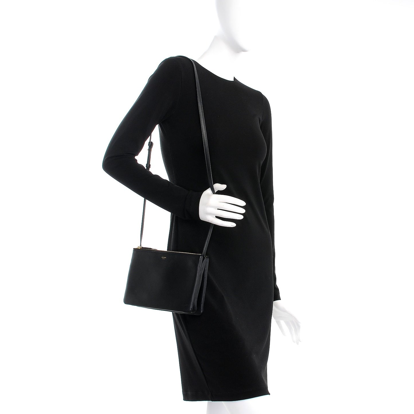 Lambskin Small Trio Crossbody Bag Black