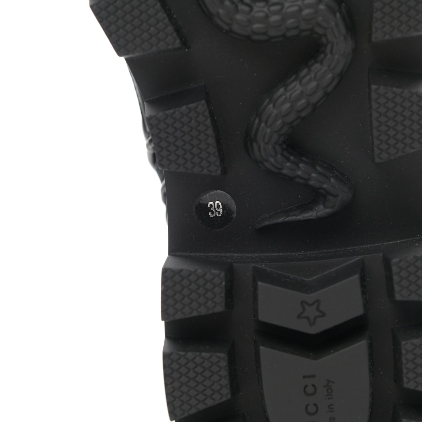 Nappa Frances GG Matelasse Platform Combat Boots 39 Black