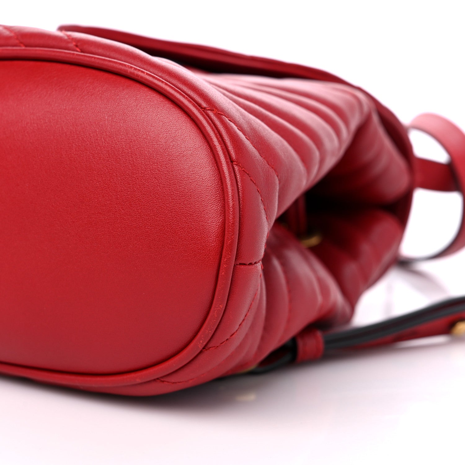 Gucci Calfskin Matelasse GG Marmont Flap Backpack Hibiscus Red 9 of 10