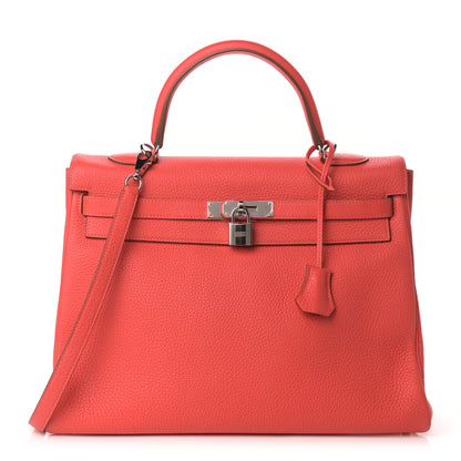Hermes Taurillon Clemence Kelly Retourne 35 Rose Jaipur 1 of 12