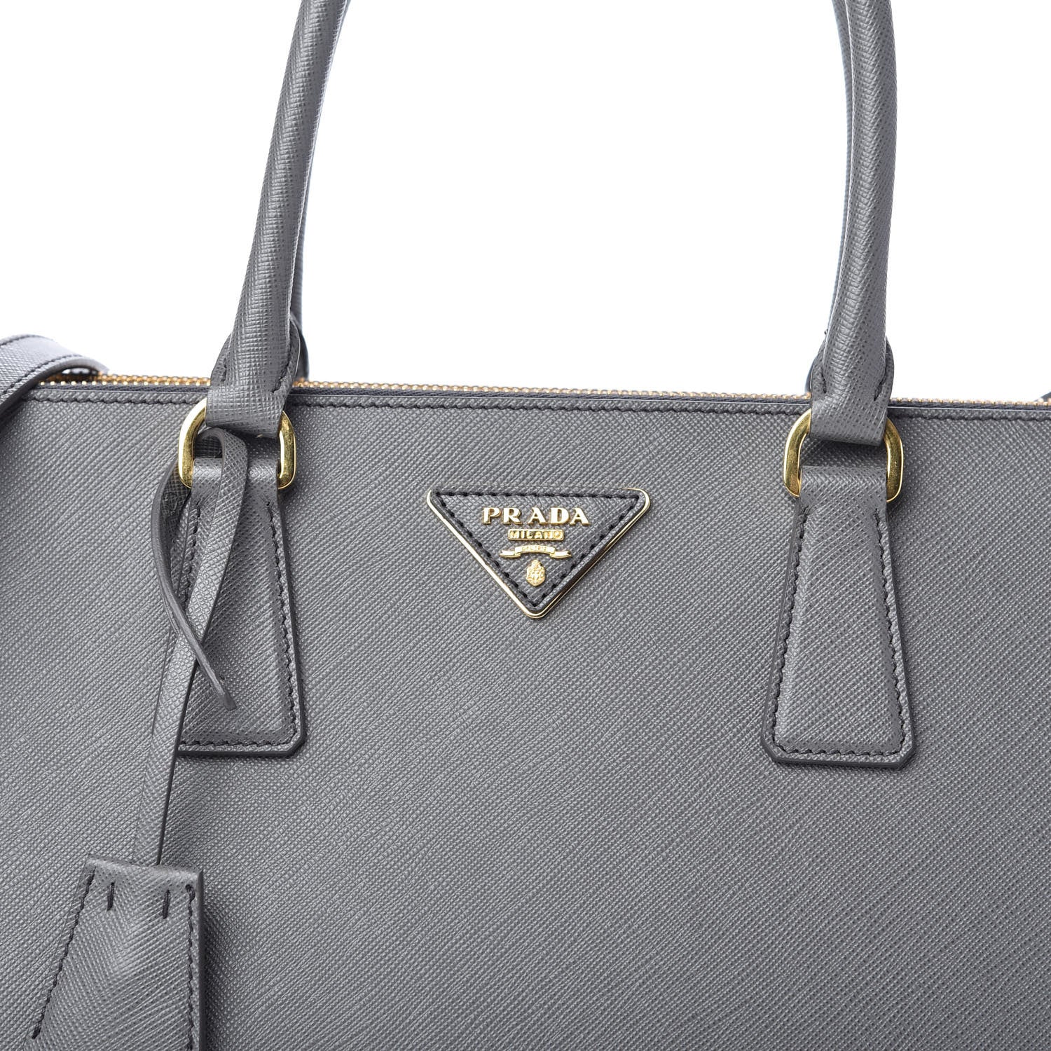 Prada Saffiano Lux Large Galleria Double Zip Tote Mercurio 10 of 10