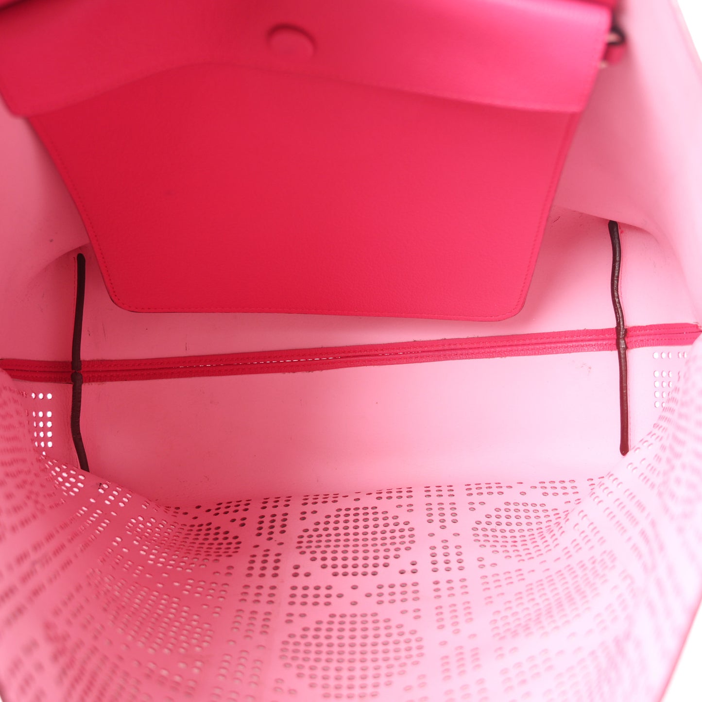 Calfskin Perforated Cannage Dioriva Tote Hot Pink