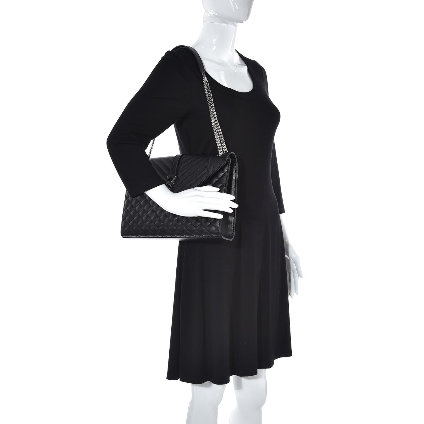 Grain De Poudre Large Tri-Quilt Monogram Satchel Black