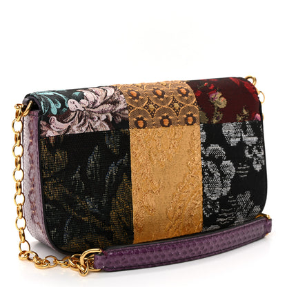 Dolce & Gabbana Patchwork Snakeskin Brocade DG Girls Chain Shoulder Bag Multicolor 3 of 10