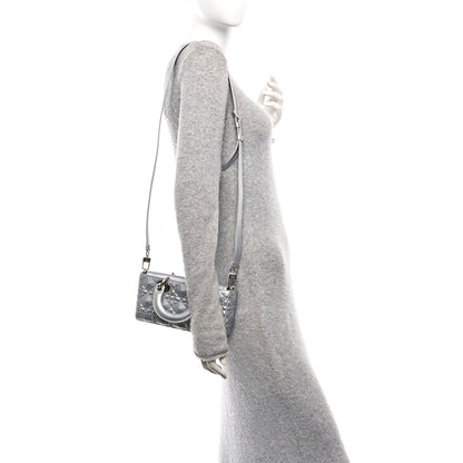 Christian Dior Metallic Calfskin Cannage Diamond Small Lady D-Joy Silver 2 of 10