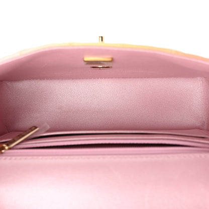 Chanel Lambskin Quilted Tie Dye Ombre Mini Rectangular Flap Yellow Multicolor 5 of 12