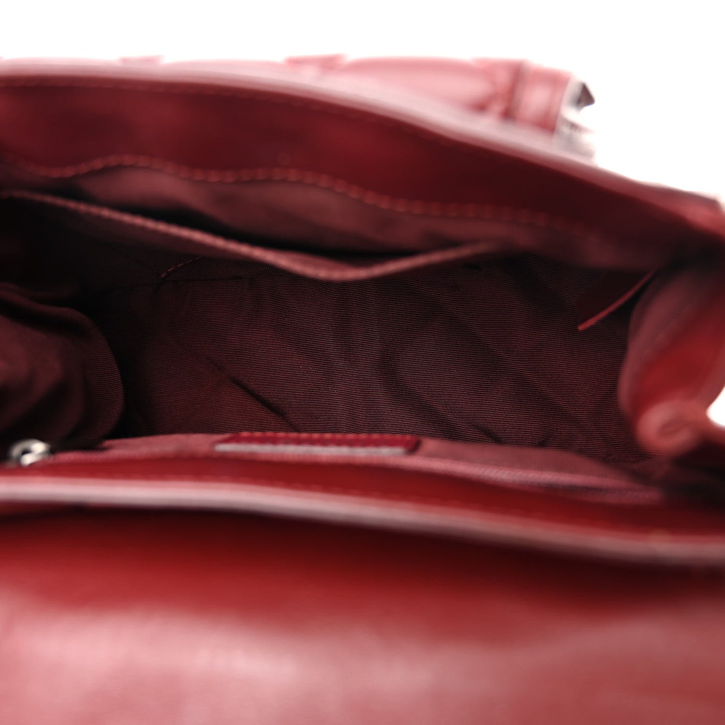 Lambskin Quilted Saddle Bag Dark Red