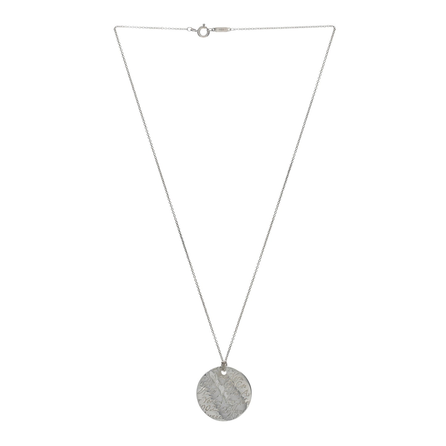 Sterling Silver Notes Round Pendant Necklace