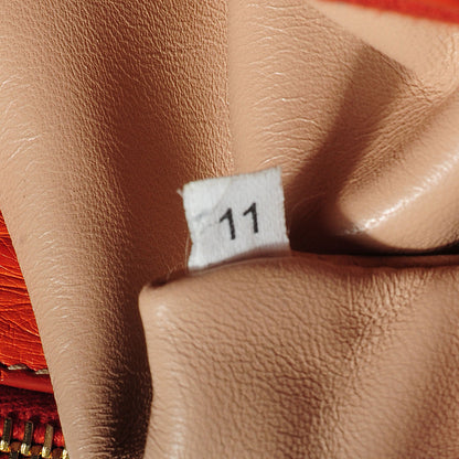 Prada Ostrich Double Zip Tote Papaya 8 of 9