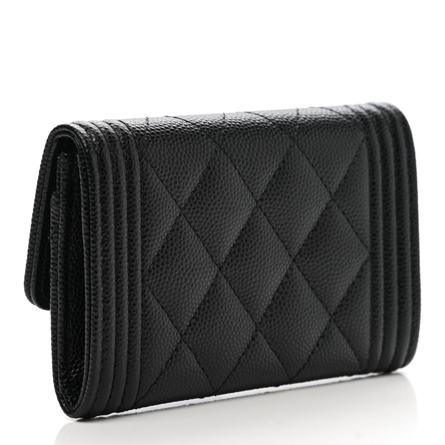 Chanel Caviar Quilted Boy Flap Card Holder Black 2 of 8