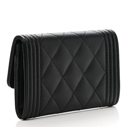 Chanel Caviar Quilted Boy Flap Card Holder Black 2 of 8