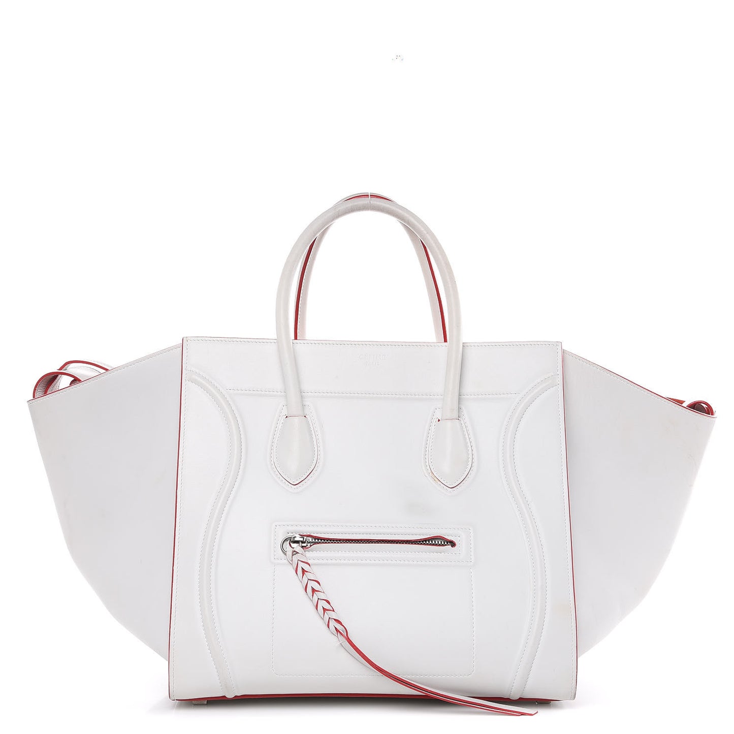 Smooth Calfskin Medium Phantom Luggage White