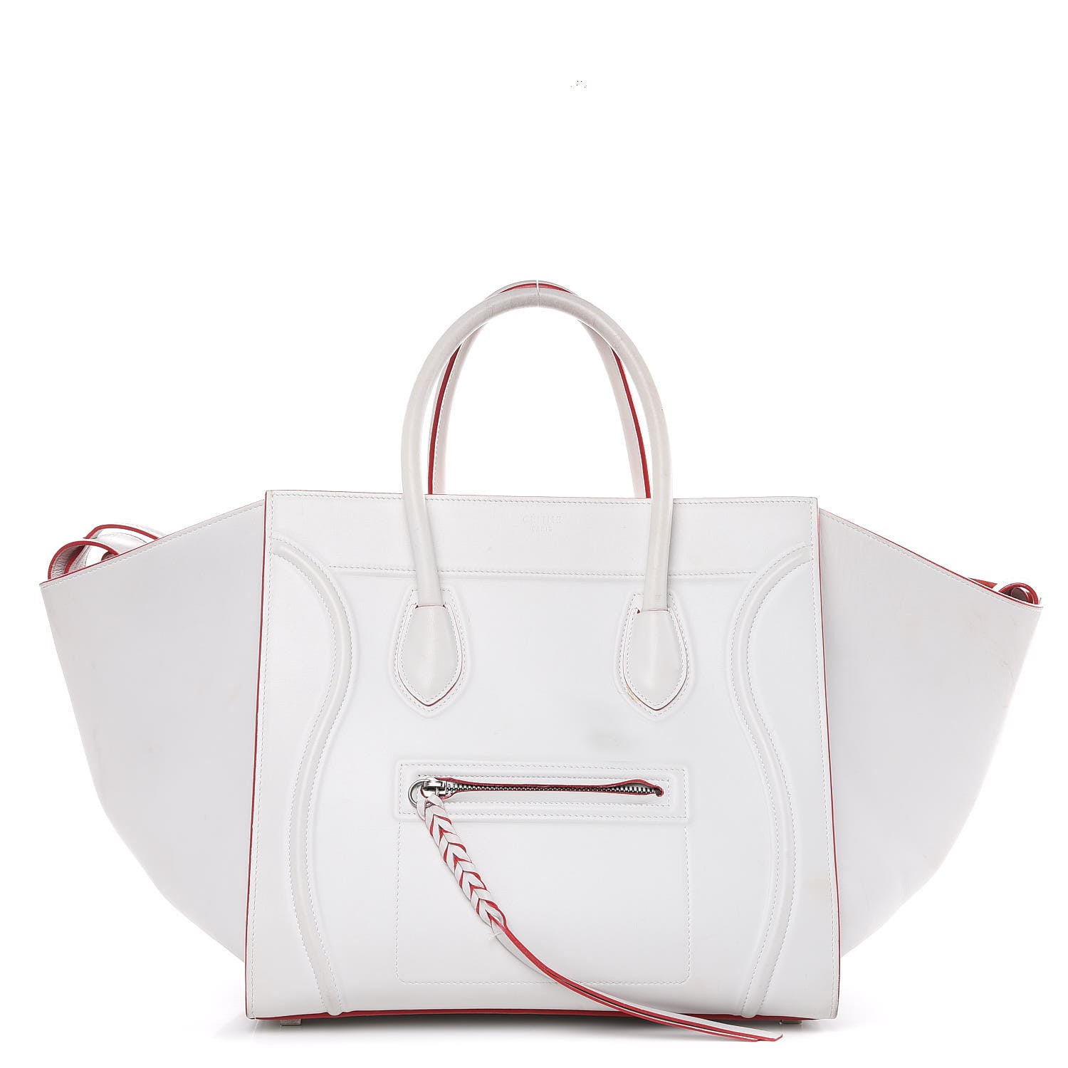 Celine Smooth Calfskin Medium Phantom Luggage White 1 of 26