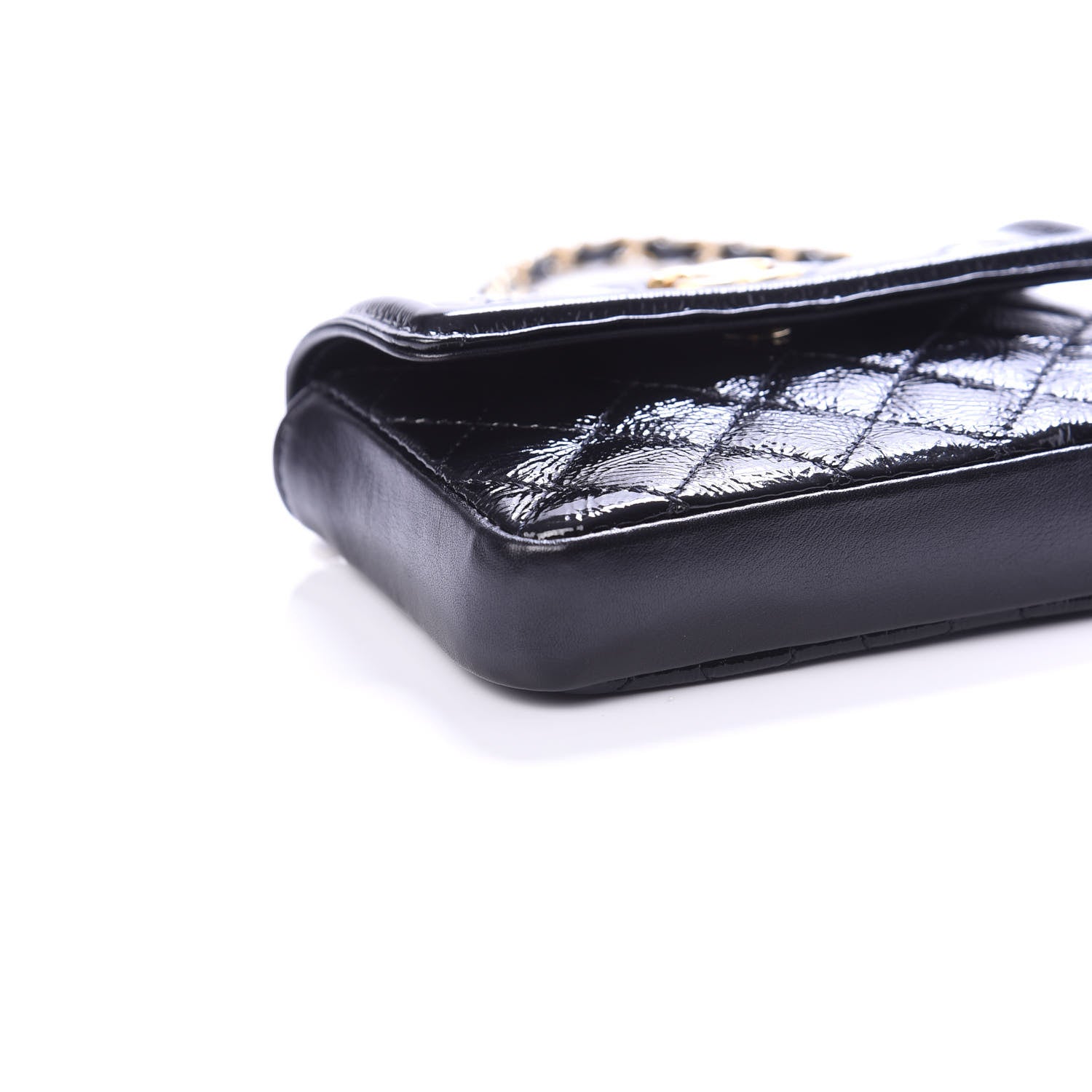 Chanel Shiny Aged Calfskin Quilted Waist Belt Bag Black 10 of 12