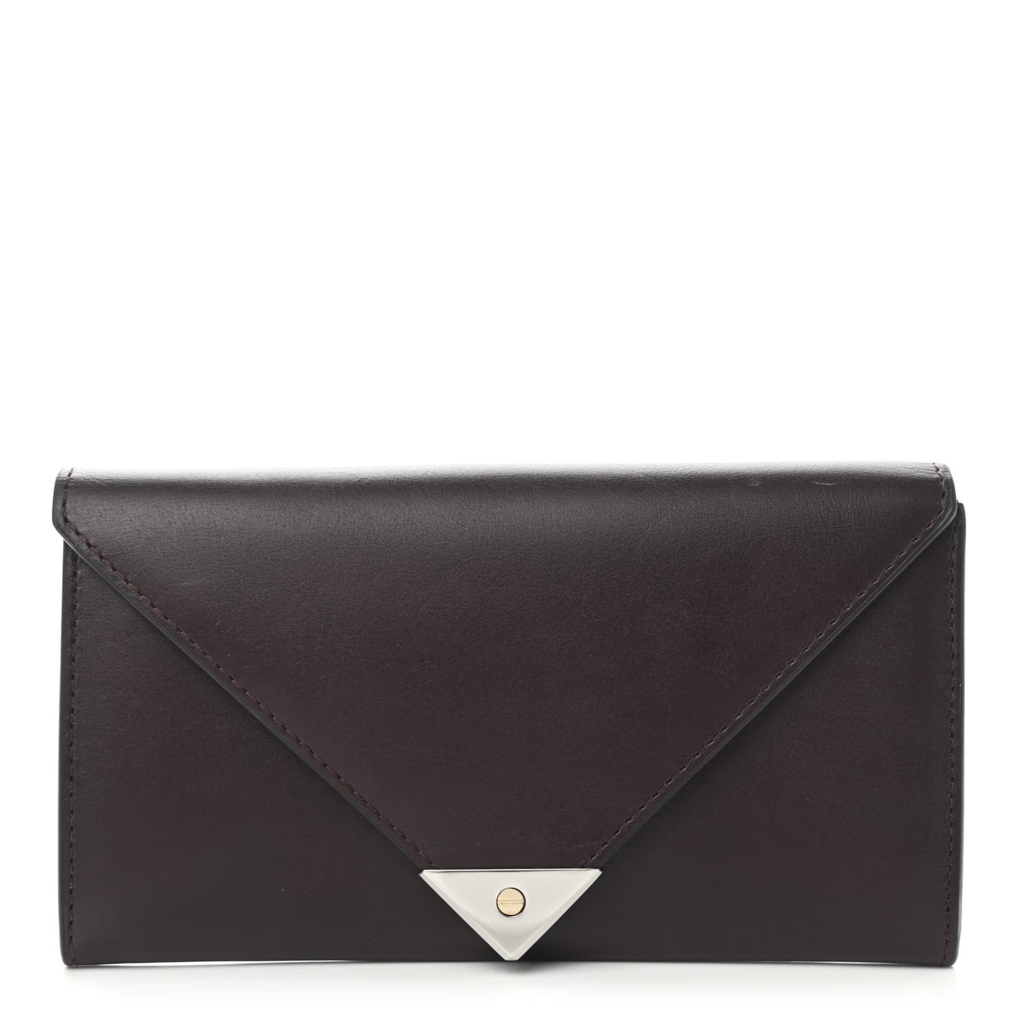 Calfskin Prisma Skeletal Envelope Wallet Oxblood