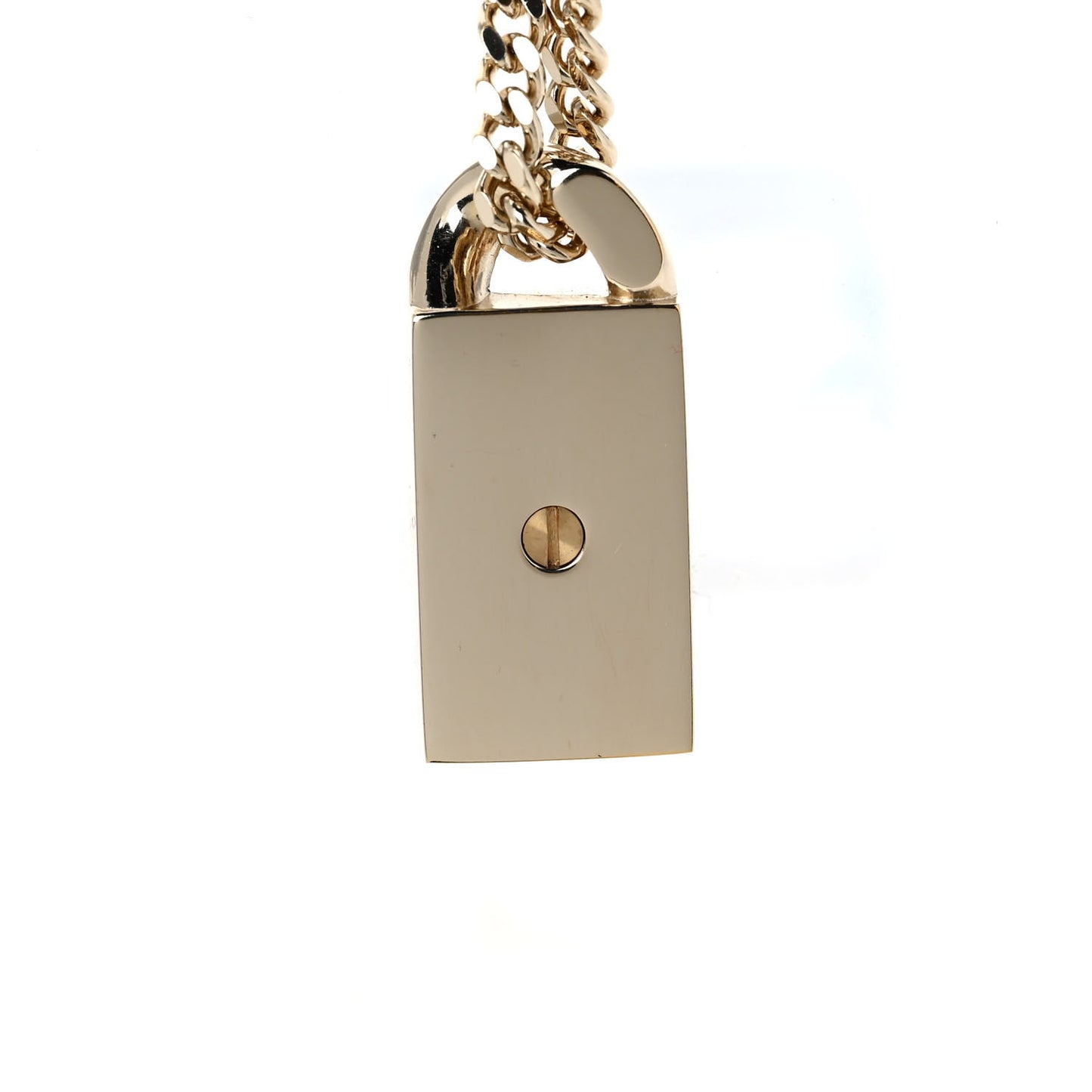 Crystal Dog Tag Charm Necklace Gold