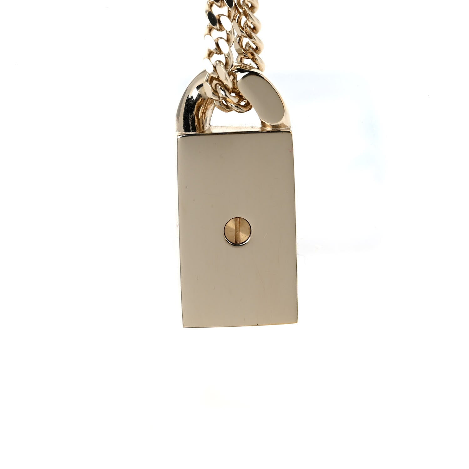 Chanel Crystal Dog Tag Charm Necklace Gold 6 of 7