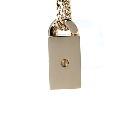 Chanel Crystal Dog Tag Charm Necklace Gold 6 of 7
