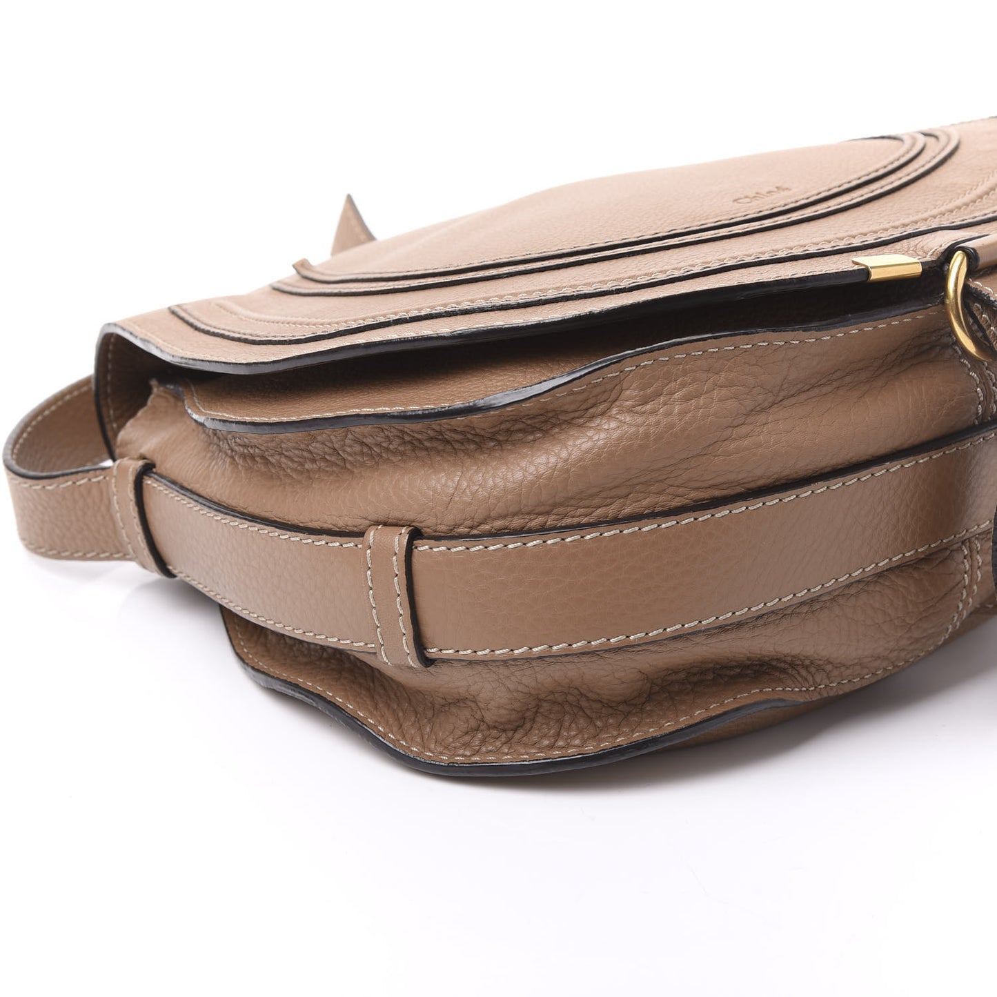Calfskin Medium Marcie Round Crossbody Bag Nut