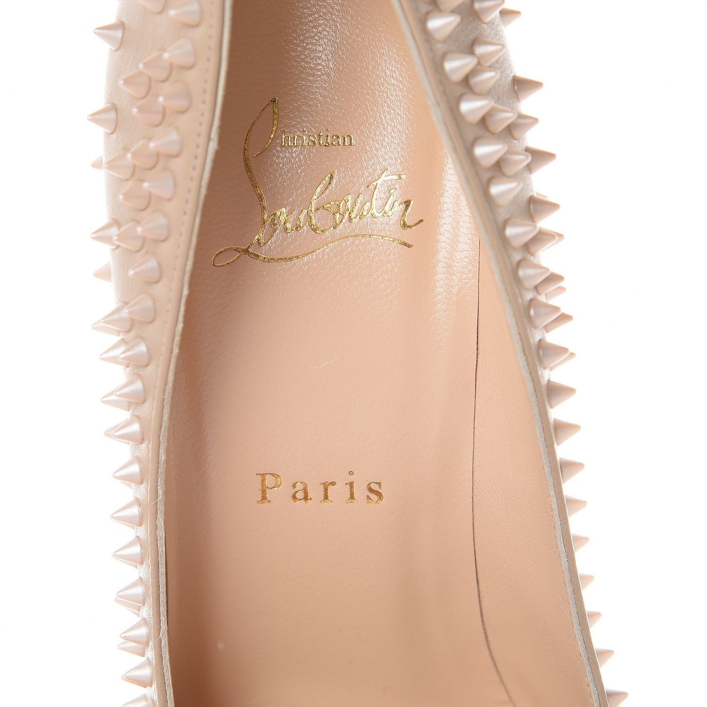 Nappa Studded Escarpic 100 Pumps 37.5 Nude Apricot