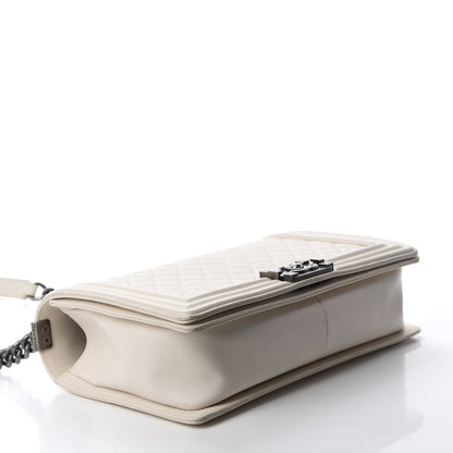 Chanel Caviar Quilted New Medium Boy Flap White 4 of 13