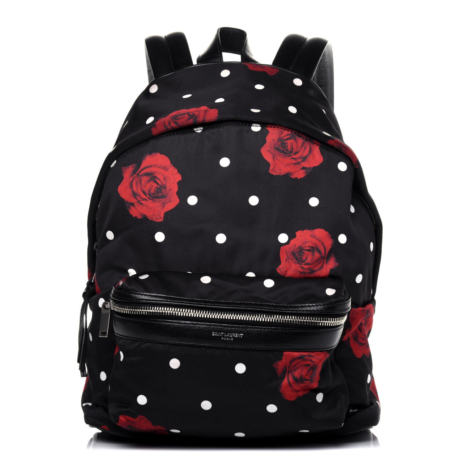 Saint Laurent Satin Rose Print Mini City Backpack Black 1 of 17
