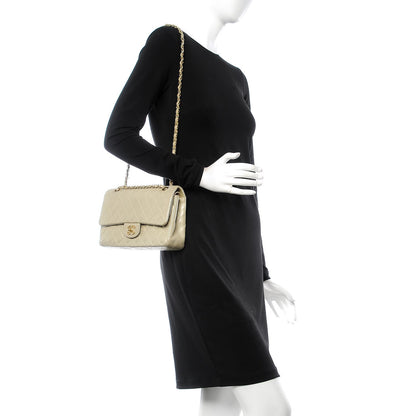 Chanel Lambskin Quilted Medium Double Flap Light Gold 3 of 21