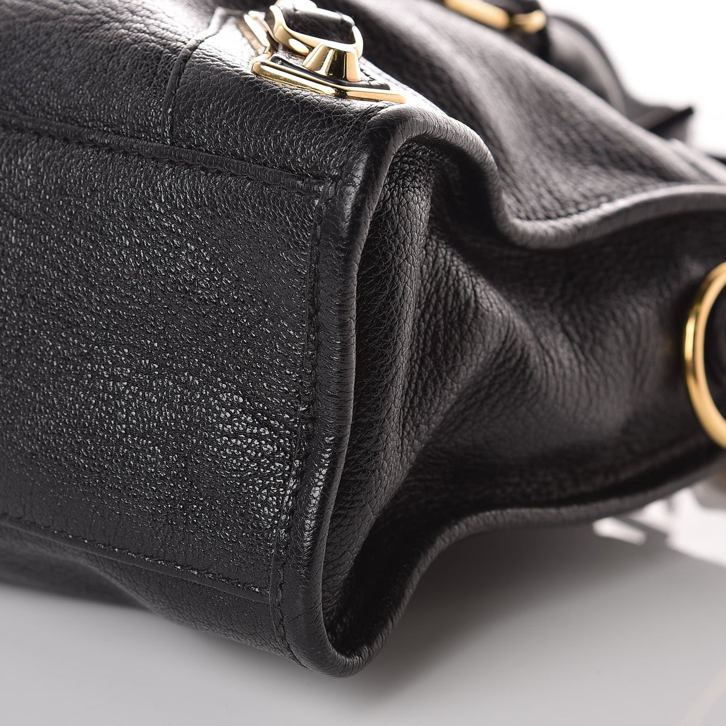 Chevre Gold Metallic Edge Hardware S City Black