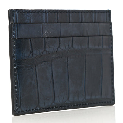 Gucci Crocodile Card Holder Blue 3 of 9