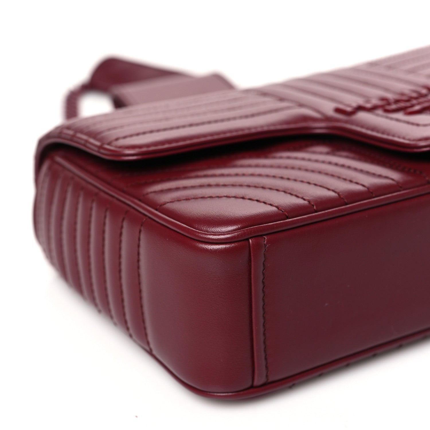 Prada Soft Calfskin Impunture Diagramme Medium Chain Flap Shoulder Bag Cerise 8 of 9