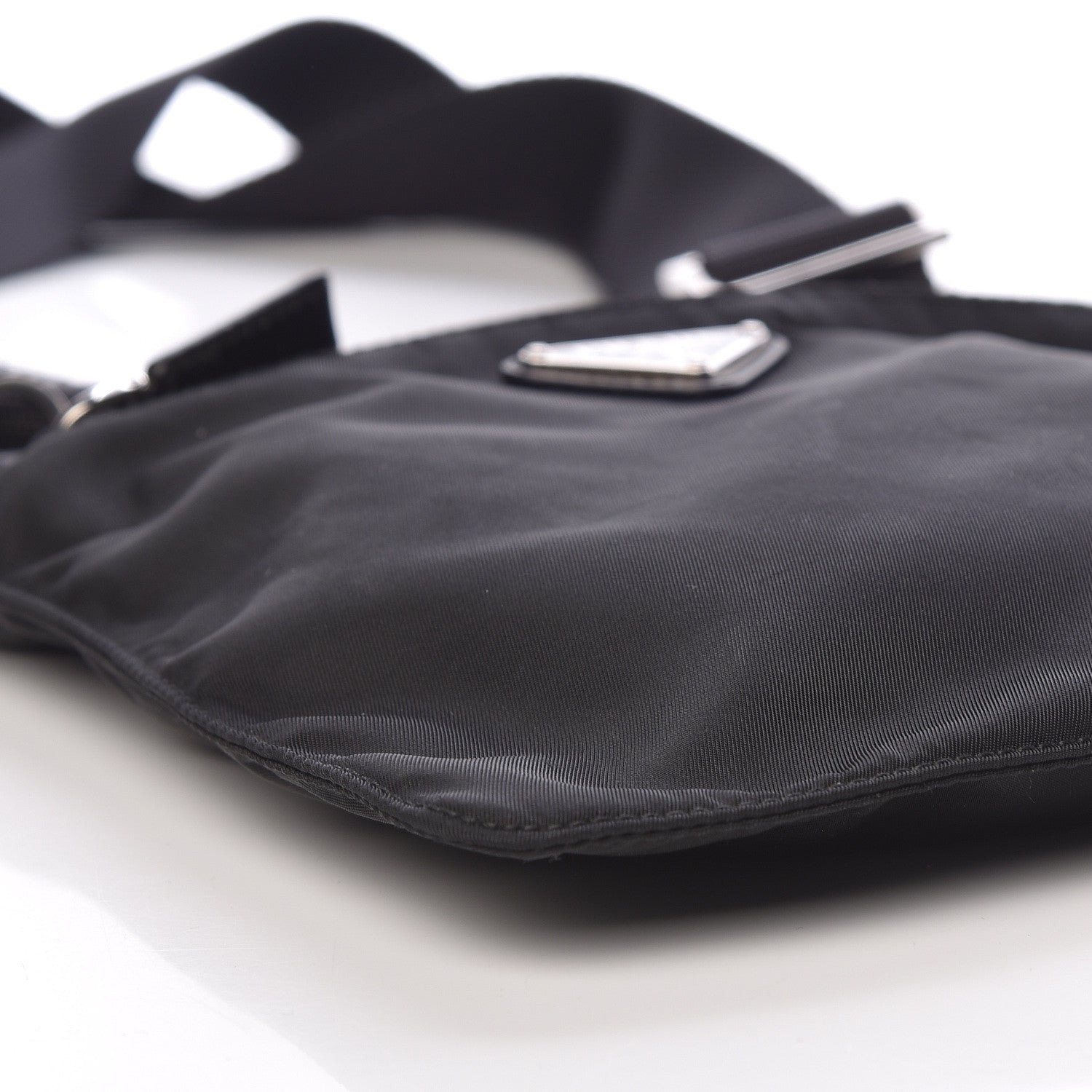 Prada Nylon Small Flat Messenger Bag Black 8 of 11