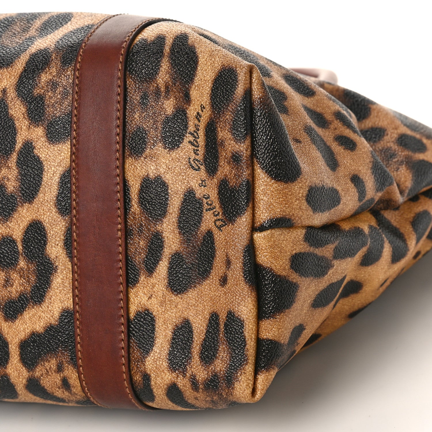 Dolce & Gabbana Coated Canvas Leopard Print Tote 9 of 12