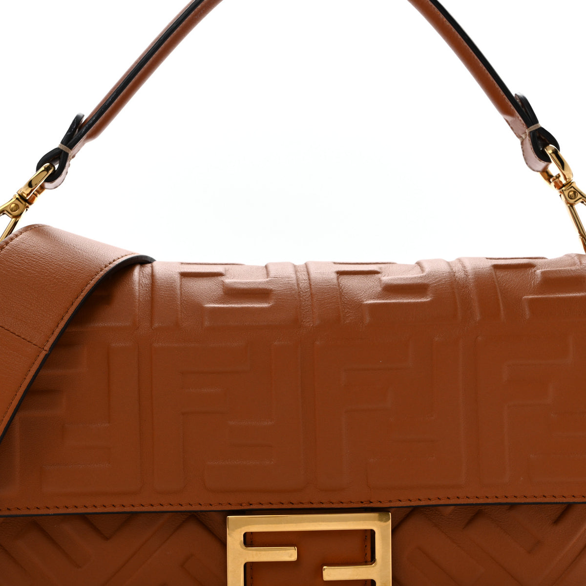 Fendi Nappa FF 1974 Embossed Baguette Coloniale 8 of 16