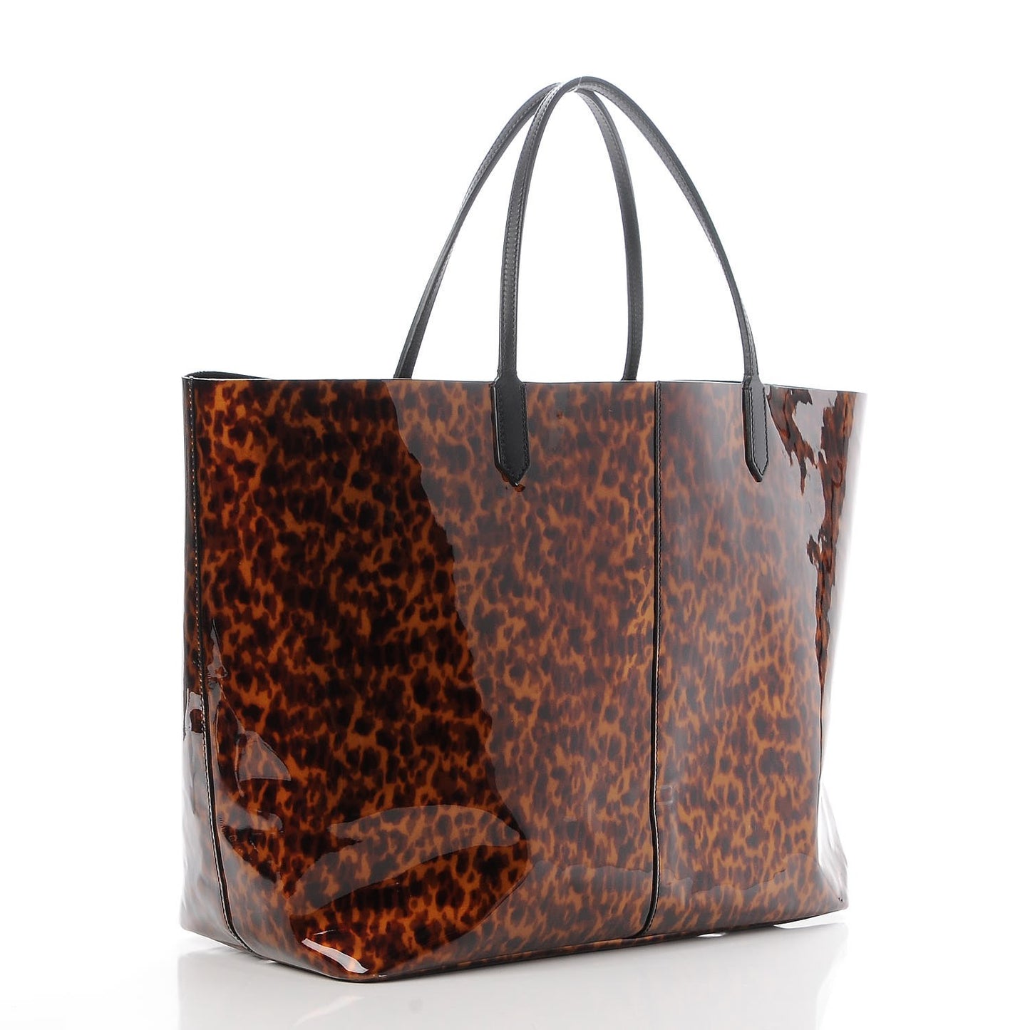 Patent Calfskin Tortoise Print Large Antigona Tote