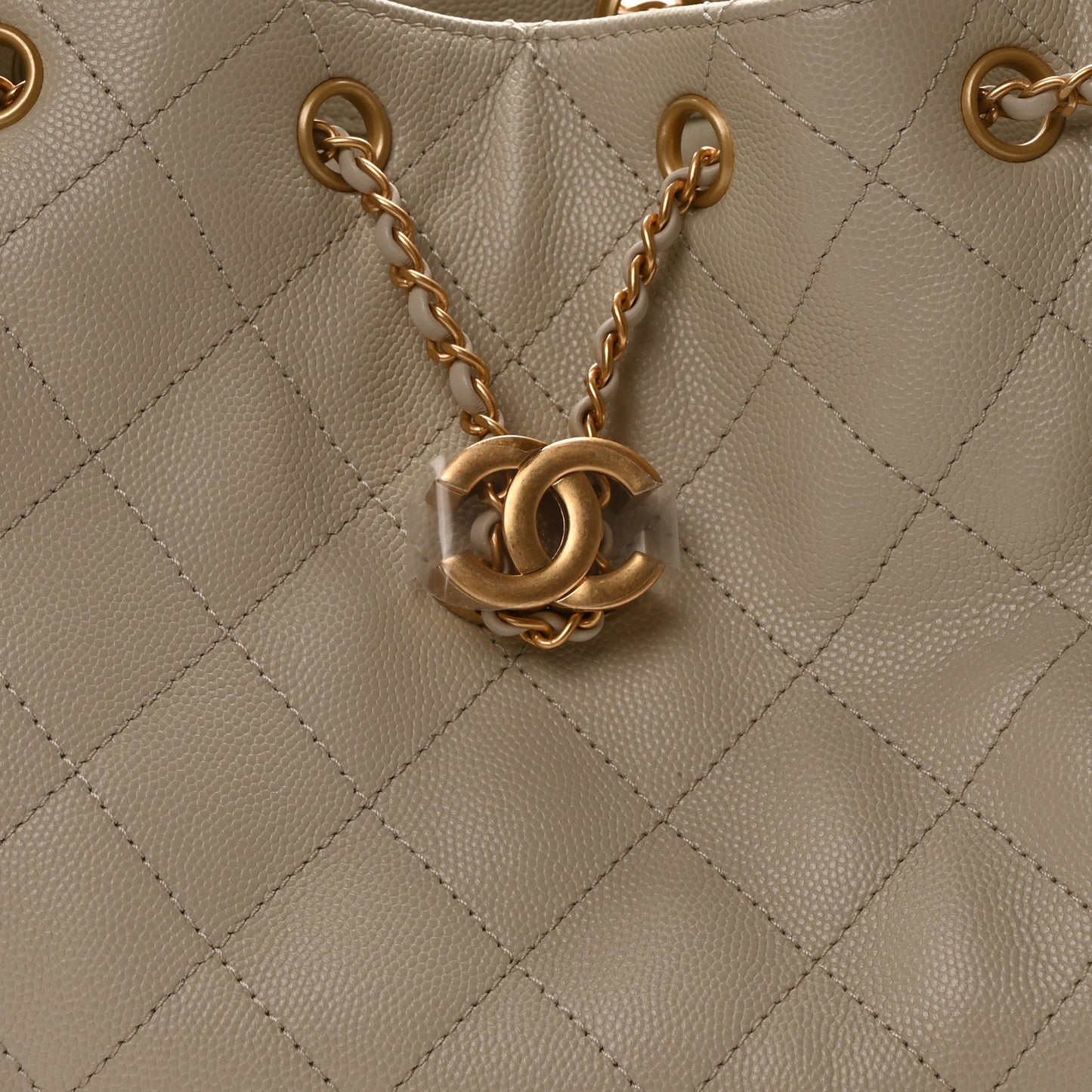 Caviar Quilted Small Chanel 25 Handbag Light Grey