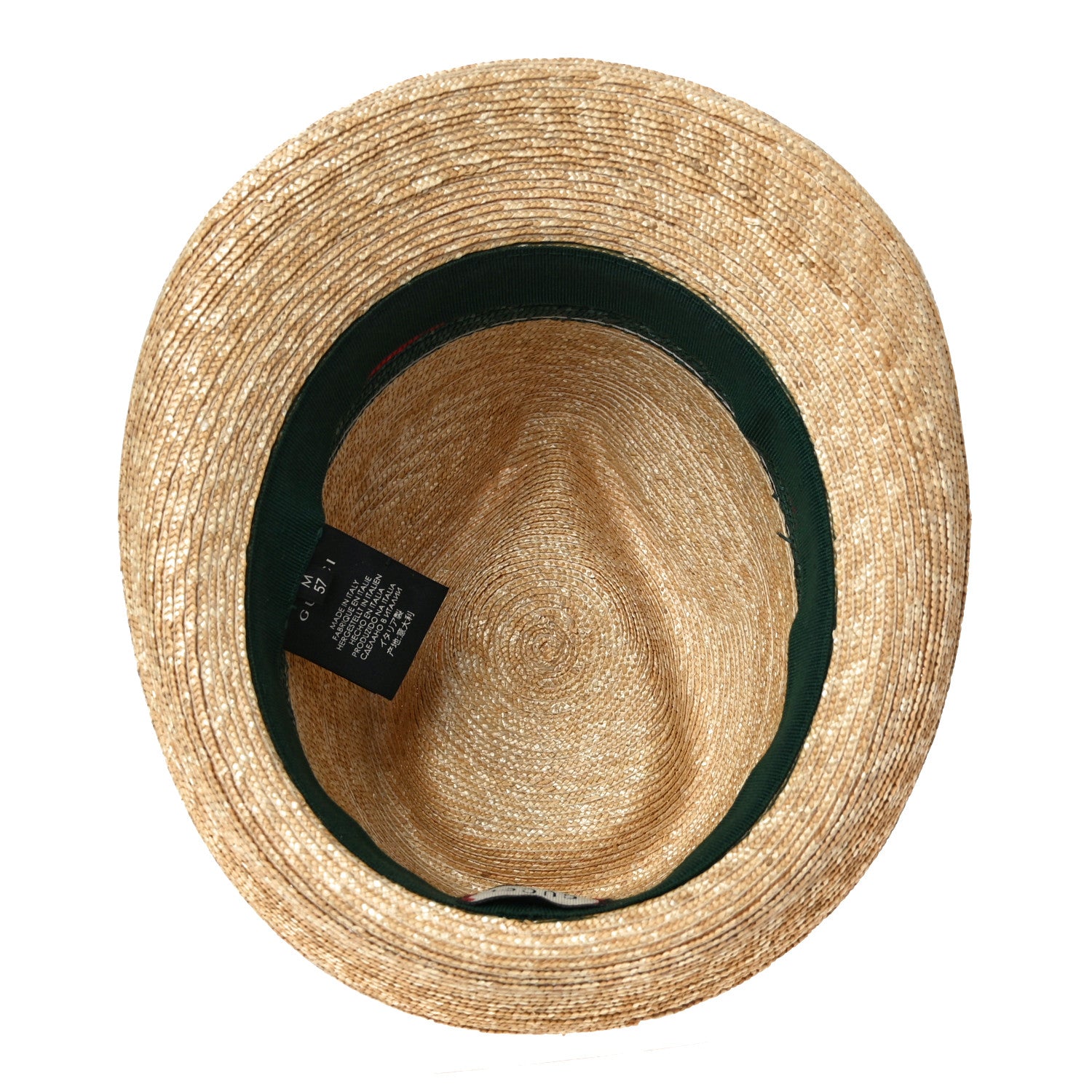 Gucci Abaca Straw Web Fedora Hat M 6 of 9
