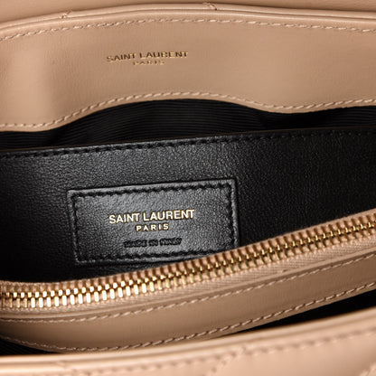 Saint Laurent Calfskin Y Quilted Monogram Small Loulou Chain Satchel Dark Beige 6 of 9