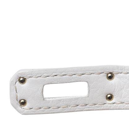 Hermes Taurillon Clemence Horseshoe Kelly Retourne 25 White Black 27 of 43