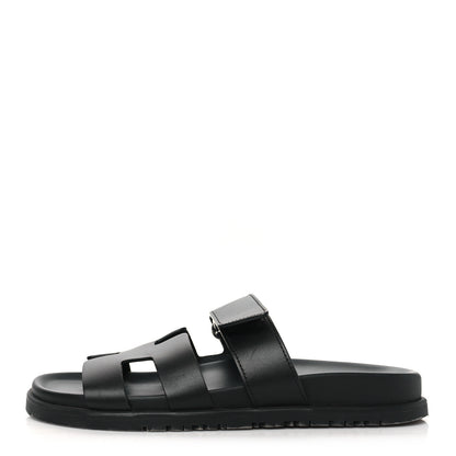 Hermes Calfskin Womens Chypre Sandals 36 Black 1 of 10