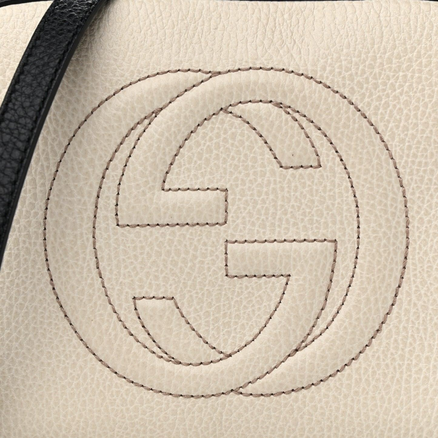 Dollar Calfskin Bi-Color Small Soho Disco Bag Mystic White Black