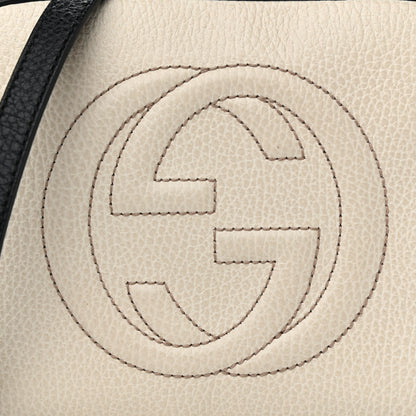 Gucci Dollar Calfskin Bi-Color Small Soho Disco Bag Mystic White Black 8 of 12