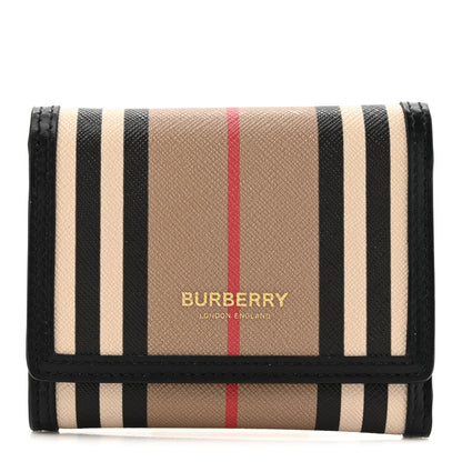 Burberry E-Canvas Icon Stripe Small Folding Wallet Archive Beige 1 of 7