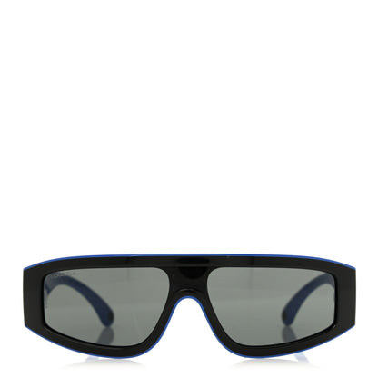 Chanel Acetate Cat Eye Sunglasses 6057 Black Blue 2 of 6