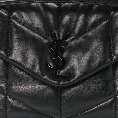 Saint Laurent Lambskin Quilted Monogram Monochrome Medium Loulou Puffer Chain Satchel Black 7 of 10